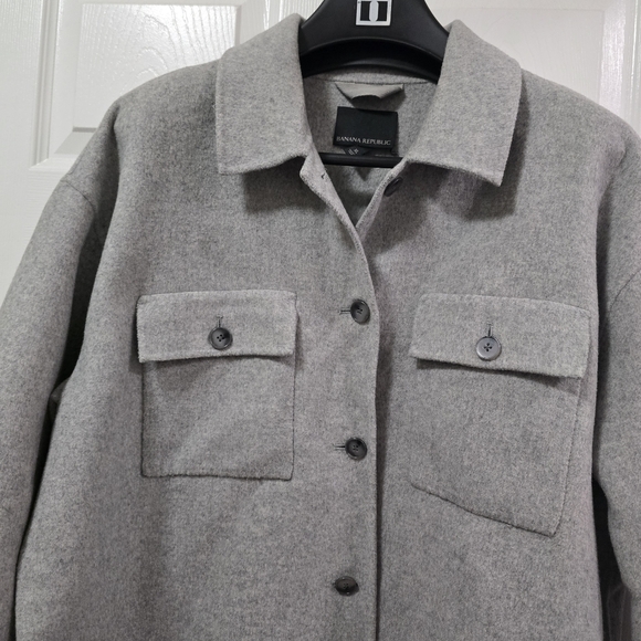 Banana Republic Gray Double Faced Shirt Jacket XL - Picture 5 of 12